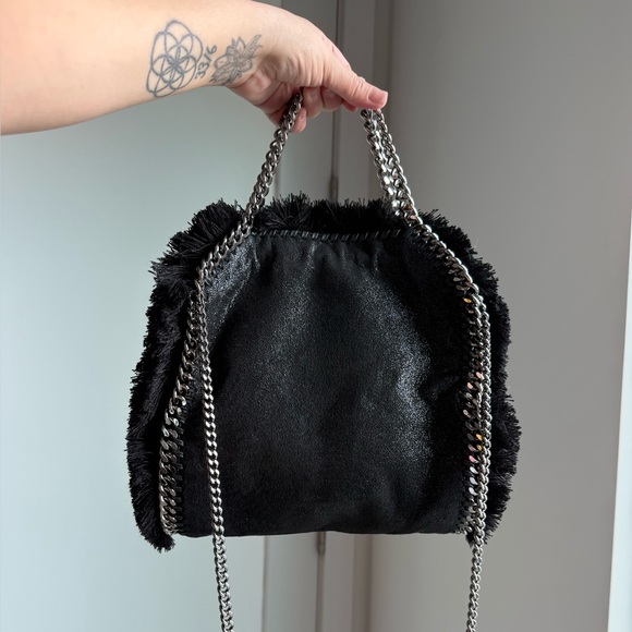 Stella McCartney Falabella Swan Embroidered Mini Tote Black Vegan Leather RARE! - Picture 2 of 5
